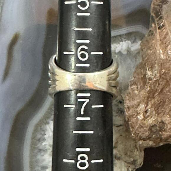 Carolyn Pollack Sterling Silver Rectangle Turquoise Decorated Ring For Women - Picture 10 of 10